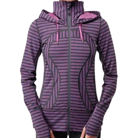 LULULEMON  | STRIDE JACKET IN PURPLE STRIPES - Picture 1 of 12